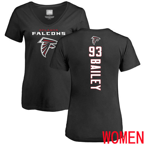 Atlanta Falcons Black Women Allen Bailey Backer NFL Football #93 T Shirt